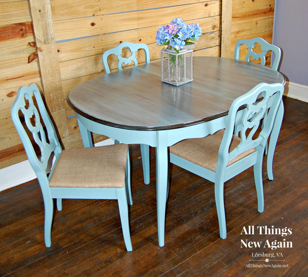 Dining Table and Chairs | Dining Set | Vintage Duck Egg Blue | Kitchen ...