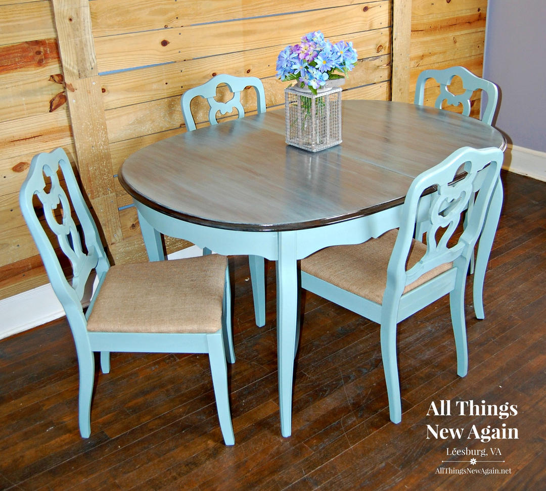 Dining Table And Chairs Dining Set Vintage Duck Egg Blue