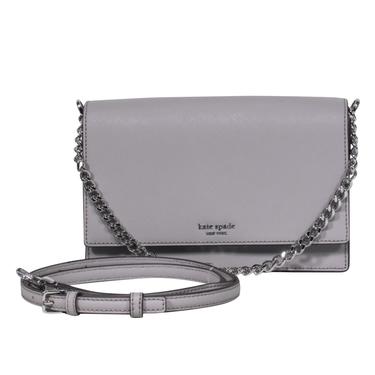 Kate Spade - Light Gray Textured Leather &quot;Cameron&quot; Convertible Crossbody