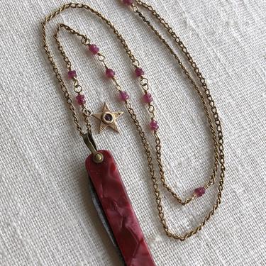 Backup II [vintage penknife, ruby, gold fill] 