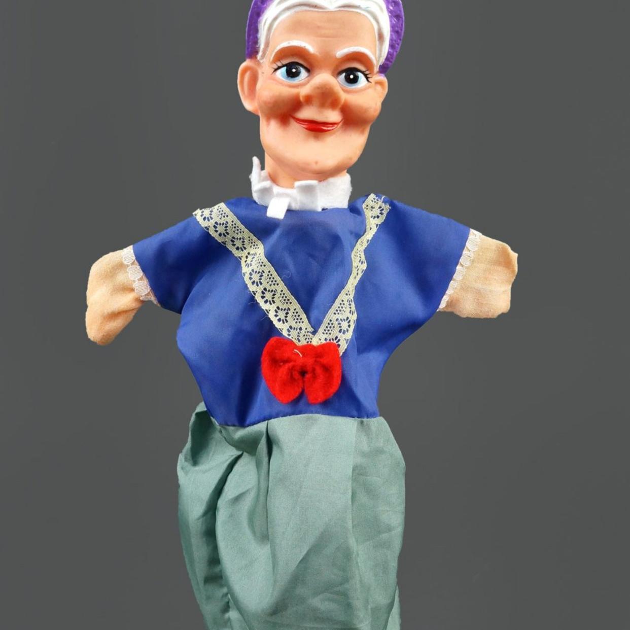 Mid Century Grandma Hand Puppet Toy Head Puppet | Vintage Inquisitor ...