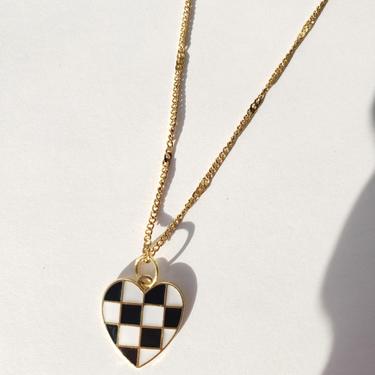 delicate 18k gold plated checkered chain
