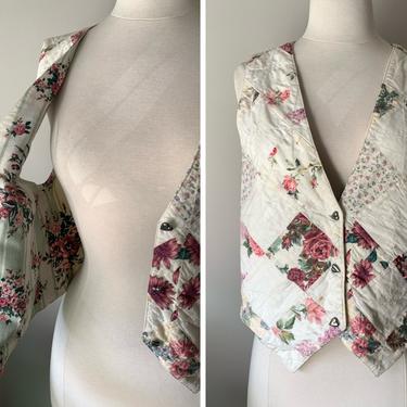 Vintage Quilted Patchwork Vest | Size Medium 