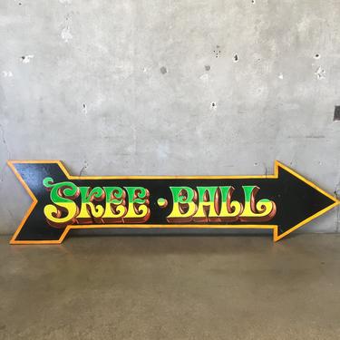 Vintage Skeeball Arrow Sign - Double Sided