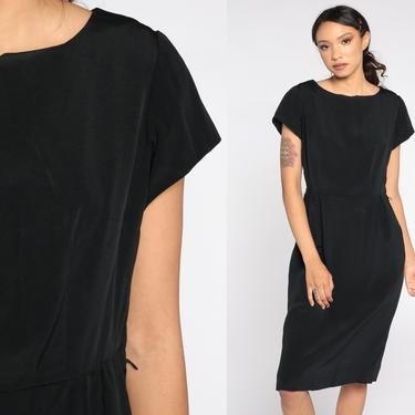 60's Chiffon Black high quality Carol Brent Dress