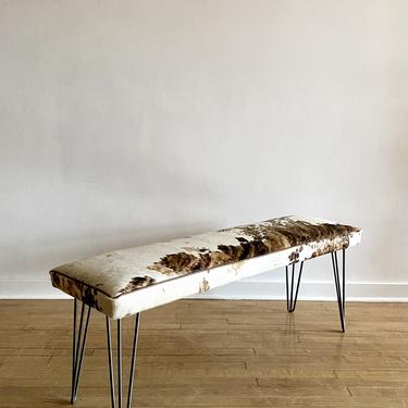 The Jackson Bench in Natural Cow Hide
