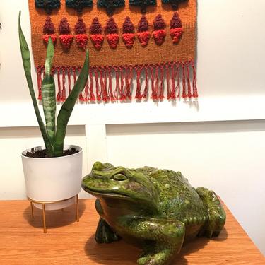 Vintage Arnel’s Large Ceramic Frog Toad Handmade 1973 Sculpture Figurine Woodland Decor 