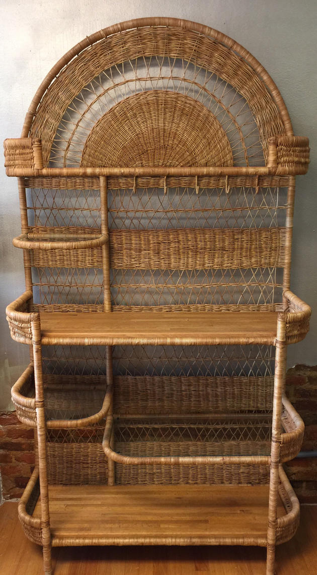 Large Vintage Wicker/Rattan bookcase Pickup Only and Delivery Urban