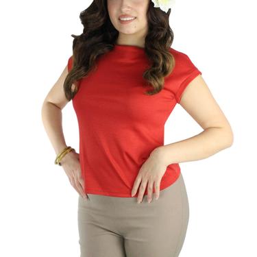 SALE!!Vintage Inspired Boat-Neck Peach Orange Top XS-4XL 