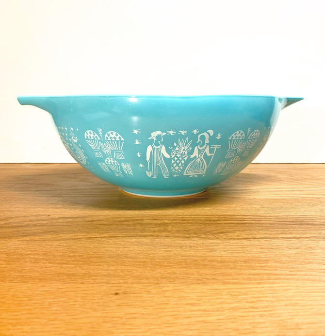 Mid Mod Pyrex Balloons Cinderella Mixing Bowl #444 1950s store 4 Qt Vintage Turquoise