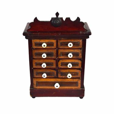 Antique 19th Century Folk Art Spice Parts Collectors Apothecary Cabinet 