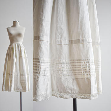 White Cotton Edwardian Lace Under Skirt 