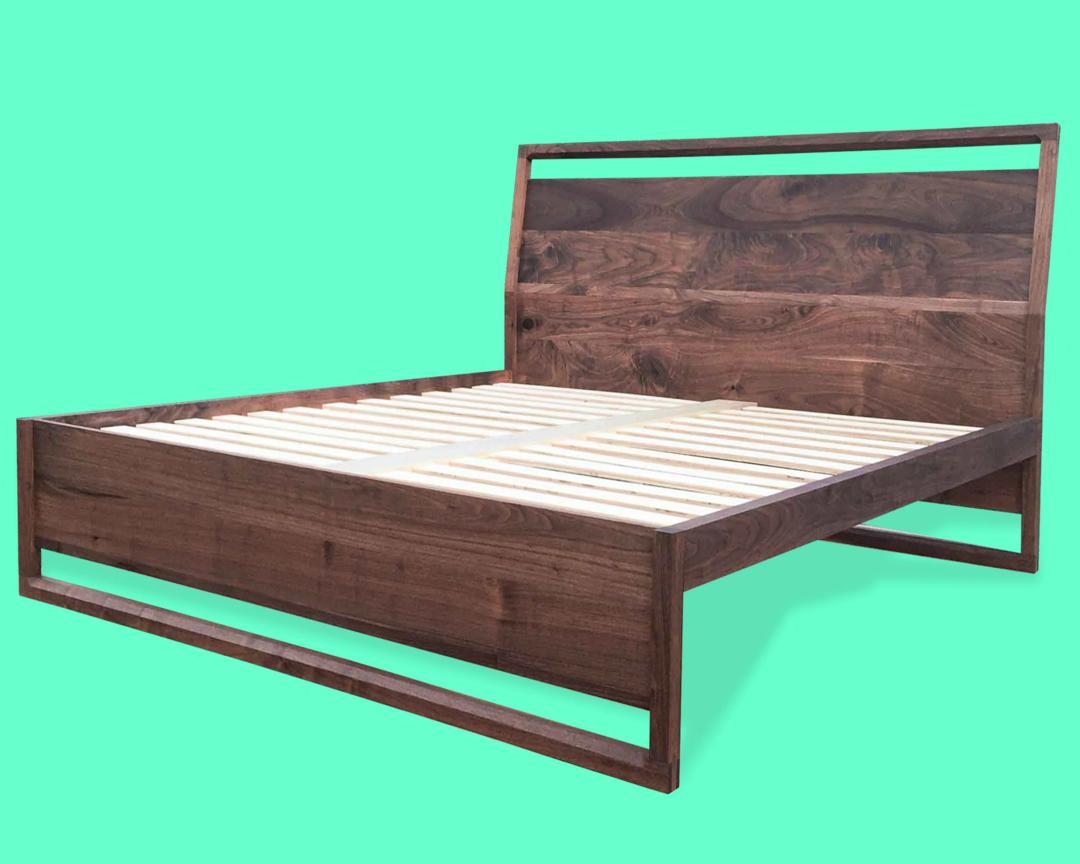 Walnut Platform Bed, Solid walnut, Solid wood platform bed