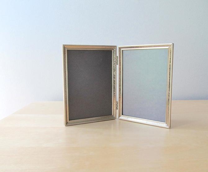vintage hinged brass picture frame bifold photo frames from Ione's