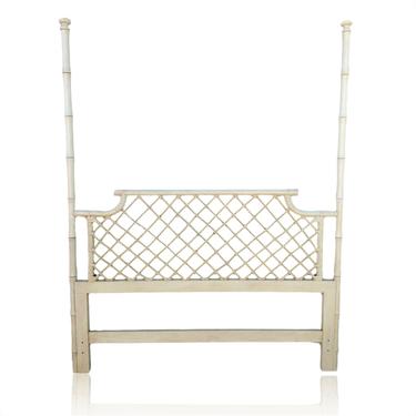 Ficks Reed Faux Bamboo and Rattan Trellis Queen Poster Headboard 