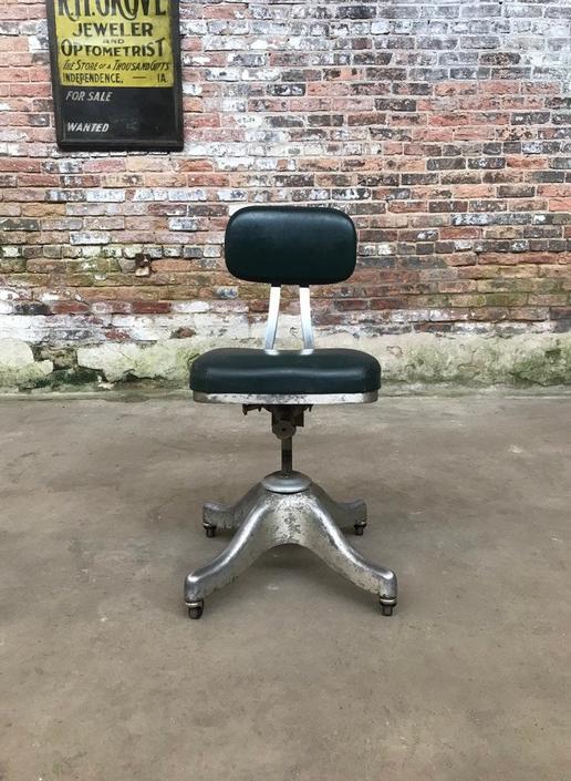 Vintage 1970s Shaw Walker Aluminum Rolling Office Chair Retro