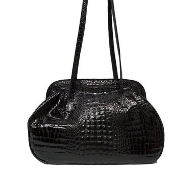 Retta Wolff Croc Embossed Shoulder Bag Handbag - Handmade Italian Designer Purse 