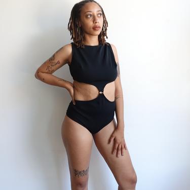 Vintage 60s Black Monokini 1960s One Piece Bathing Suit With Open Side Cut Outs Mod O Ring Swimsuit Medium By Bottleofbread From Bottle Of Bread Of Baltimore Md Attic