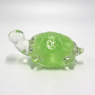 vintage art glass turtle 