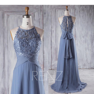 steel blue dress for wedding Bridesmaid Dress,One Shoulder Long Bridesmaid Dress,Tulle B Crafted in a luminous blue The maya dress + the