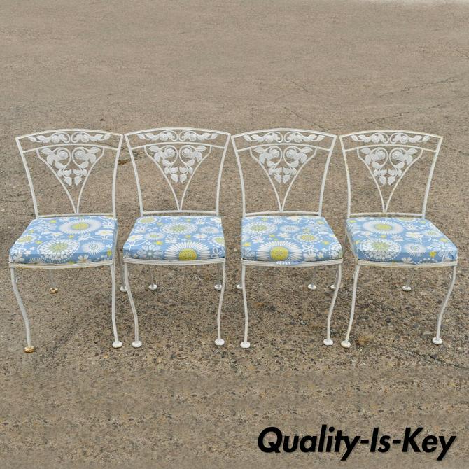 Four Vintage Woodard Chantilly Rose Wrought Iron Patio Garden Dining Chairs From Vintage Philly Furniture Of Philadelphia Attic
