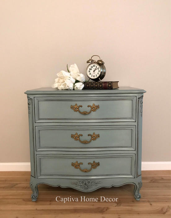 Sold Vintage French Provincial Nightstand Handpainted Duck