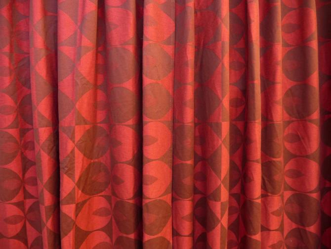 Mid Century Drapes Red Maroon Curtains Mid Century Modern Pinch