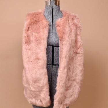Pink Faux Fur Vest, M/L
