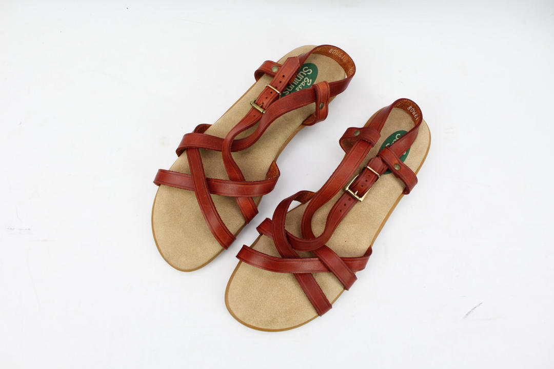 Vintage Red Suede Block Heel Sandals | Ankle Strap Open Toe Summer Shoes UK 5.5