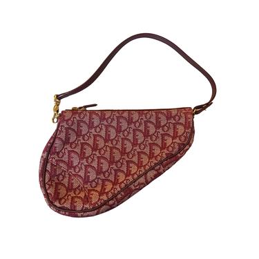 Dior Burgundy Monogram Mini Saddle