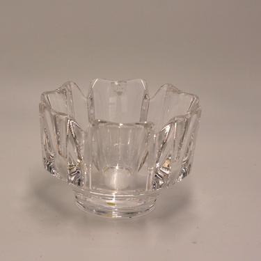 vintage Orrefors crystal corona bowl by Lars Hellsten 