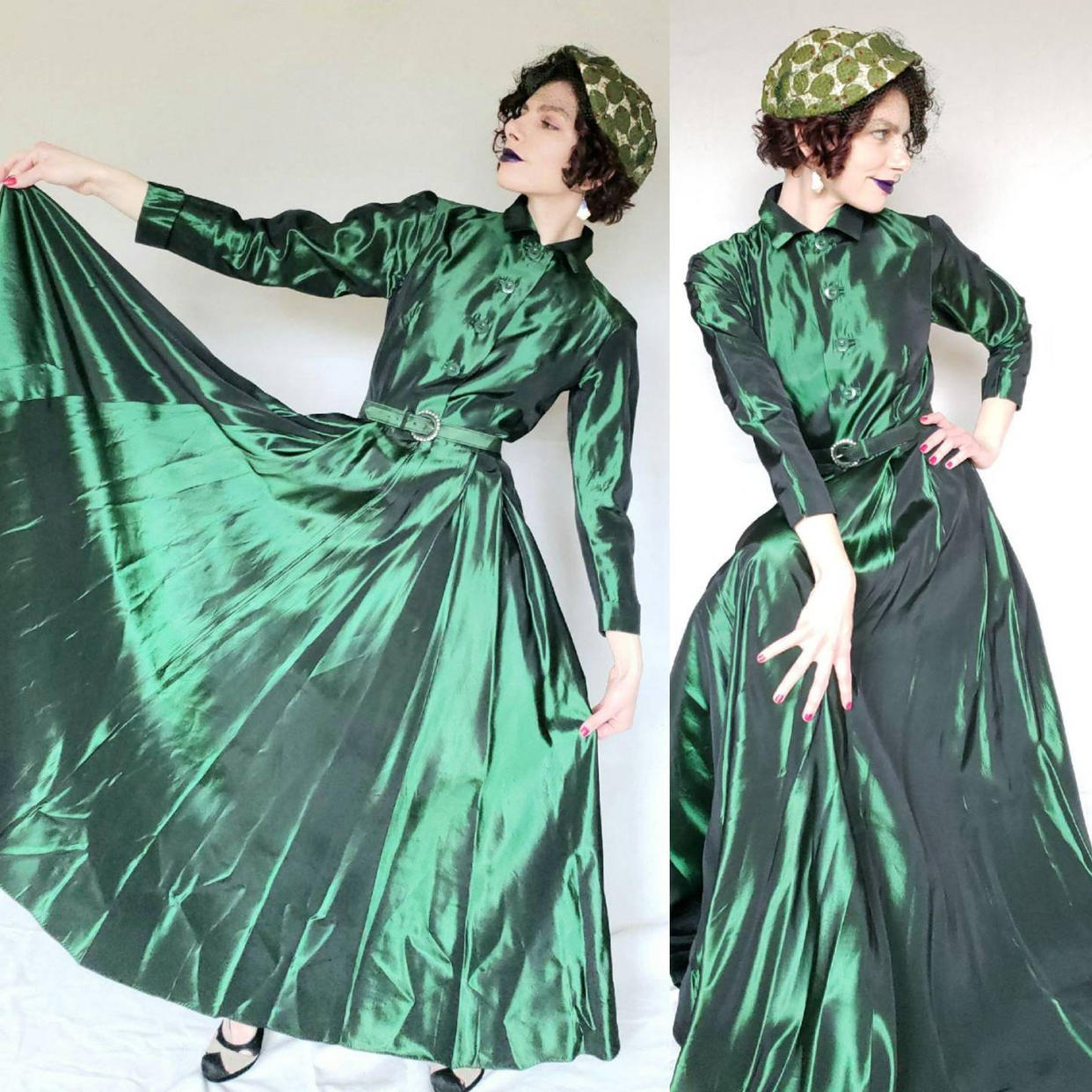 40s green dress 40s/50s Seafoam Green Tulle Ball Gown + Wrap
