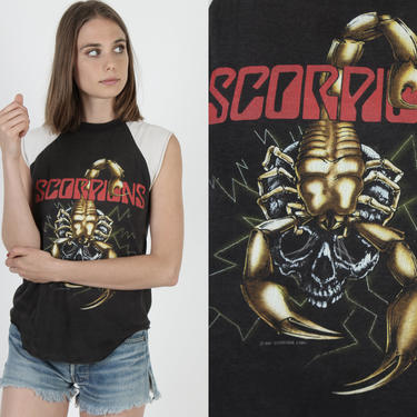 Vintage 80's Scorpions concert tour t-shirt.