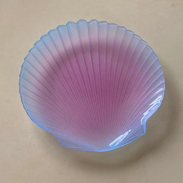 Pink &amp; Blue Shell Glass Dish
