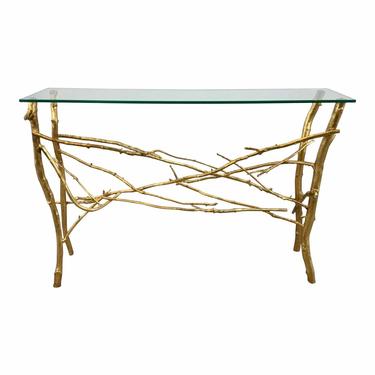 Studio a Home Modern Gold Leaf Finished Metal Twig Console Table