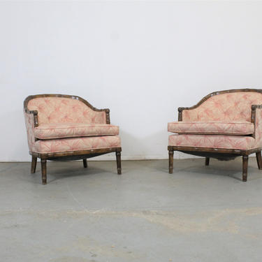 Pair of Mid-Century Modern Faux Bamboo Club Chairs 