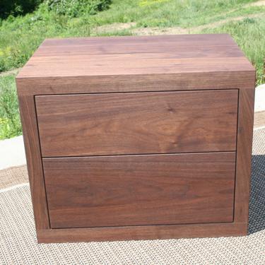 ZCustom Pol, 2 of BT020i White oak Bedside Table, 2 Inset Drawers w/walnut fronts, 30&amp;quot;x15&amp;quot;x25&amp;quot;, incl. legs similar to X6320C,- natural color 