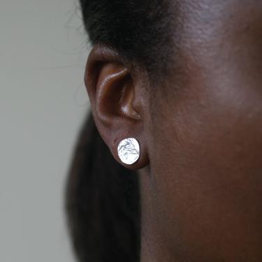 Medium Reticulated Sterling Silver Post Earrings 