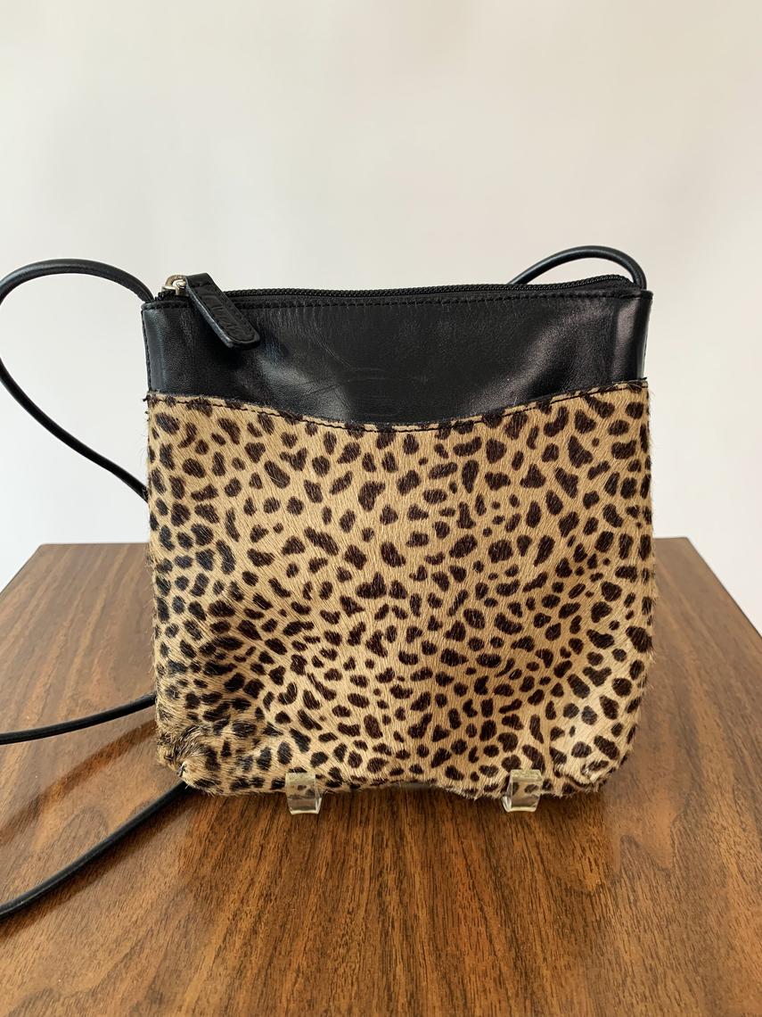 Leather Leopard Print Horsehair Mini Purse | Prototype Vintage | Austin, TX