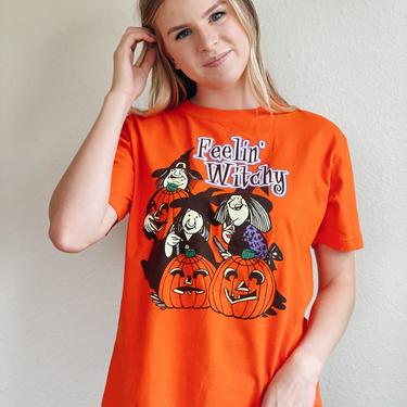 Vintage Halloween Witch Tee Shirt 