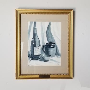 1980's Jetta Indeck Still Life Watercolor Painting 