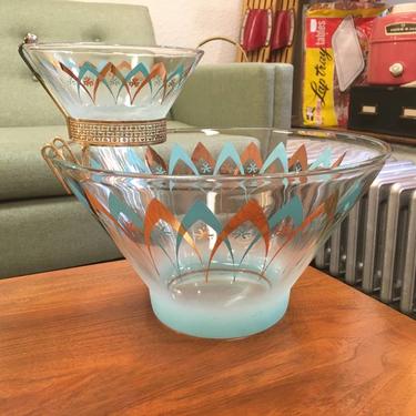 Antique chip and dip on sale bowl