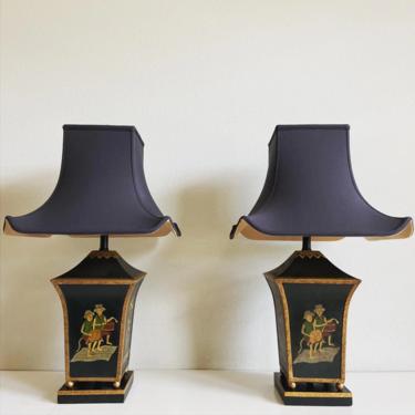 1970s Monkey Lamps & Shades - a Pair 