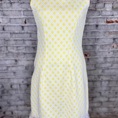 1960's Polyester Print Summer Dress with Fringe 