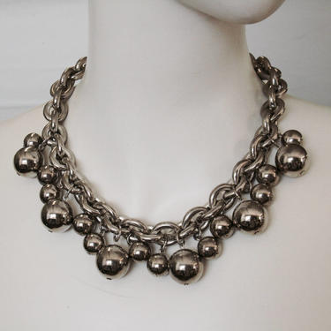 Givenchy runway choker necklace steel balls 