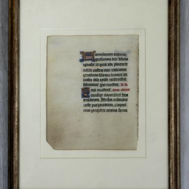 Antique Framed Book of Hours 15th Century French Gouache Gold Leaf 