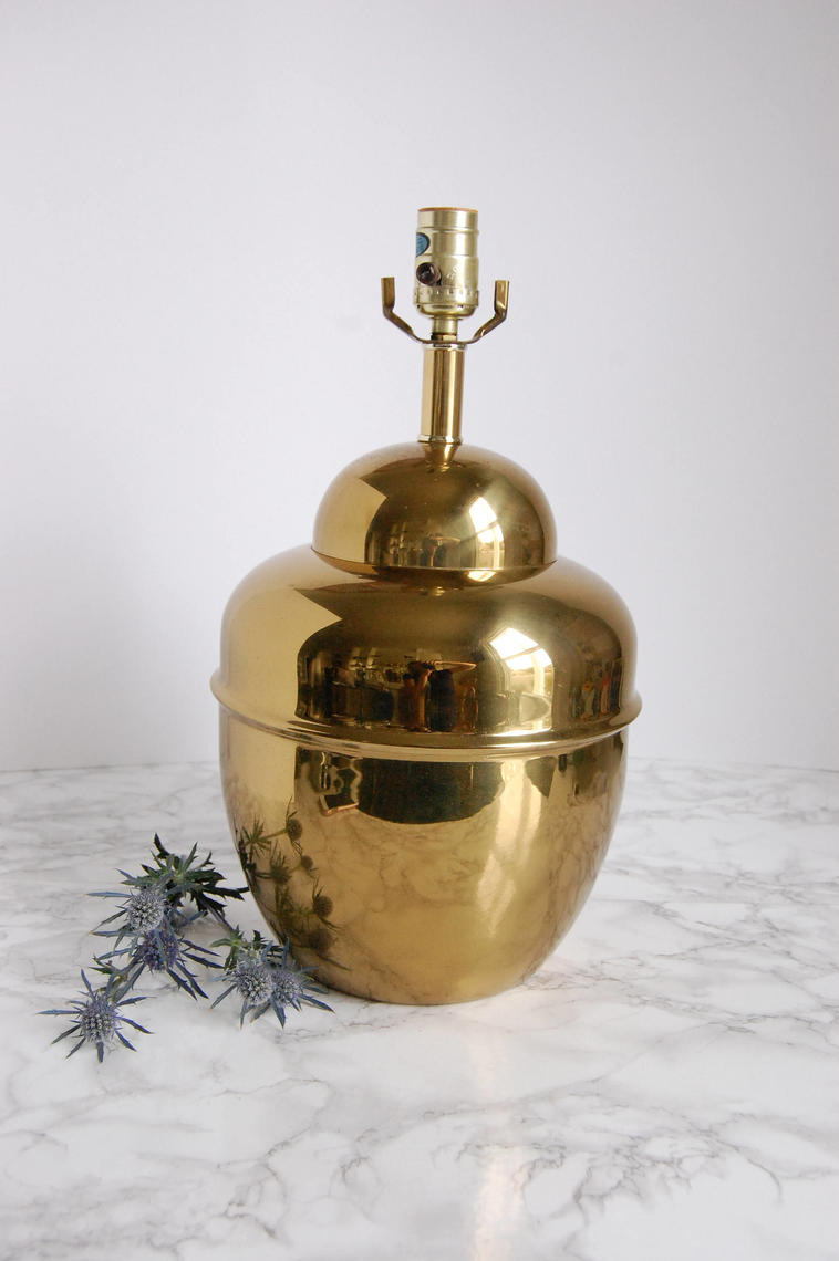 Vintage Brass Lamp - Brass Ginger Jar Table Lamp - | Pursuing Vintage ...