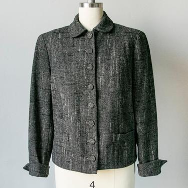 1950s Suit Jacket Fleck Wool Blazer S 