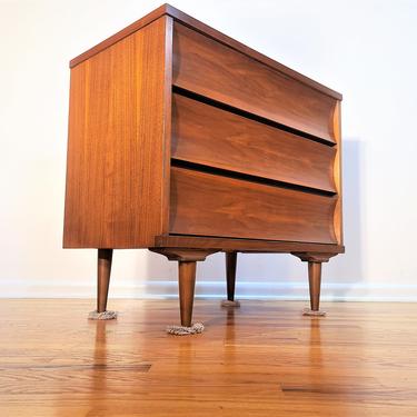 Mid Century Johnson Carper Three Drawer Dresser / Cabinet 