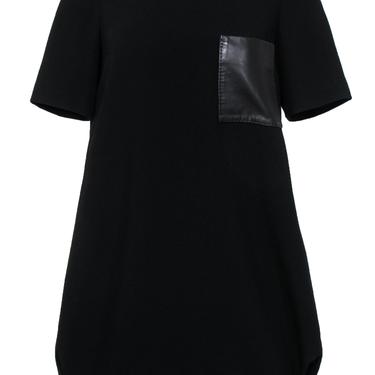 Rag & Bone - Black Shift Mini Dress w/ Leather Pocket Sz S